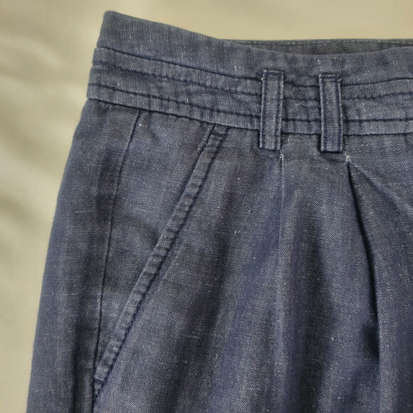 Express Design Studio Shorts Womens 4‎ Blue Cotton Linen Blend Mid Rise - Picture 11 of 13